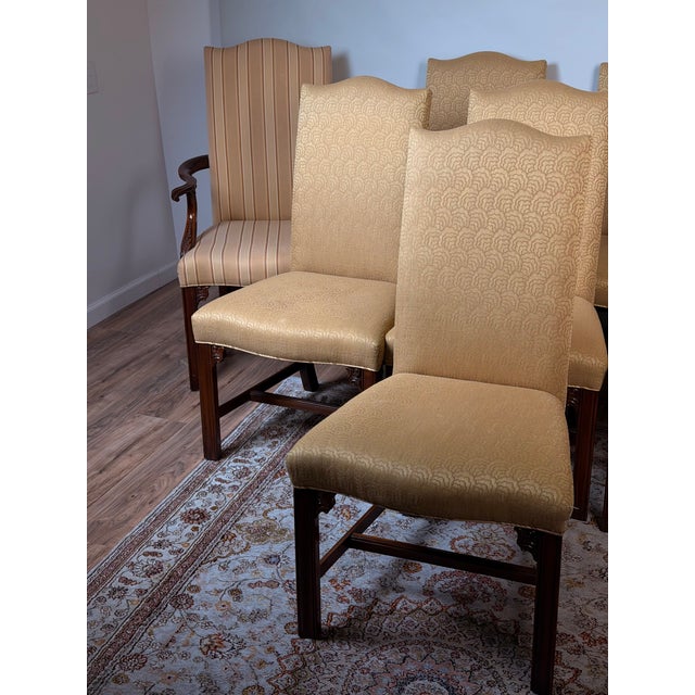 Set of 8 Henkel Harris Mahogany Chippendale Dining Chairs For Sale In Boston - Image 6 of 15