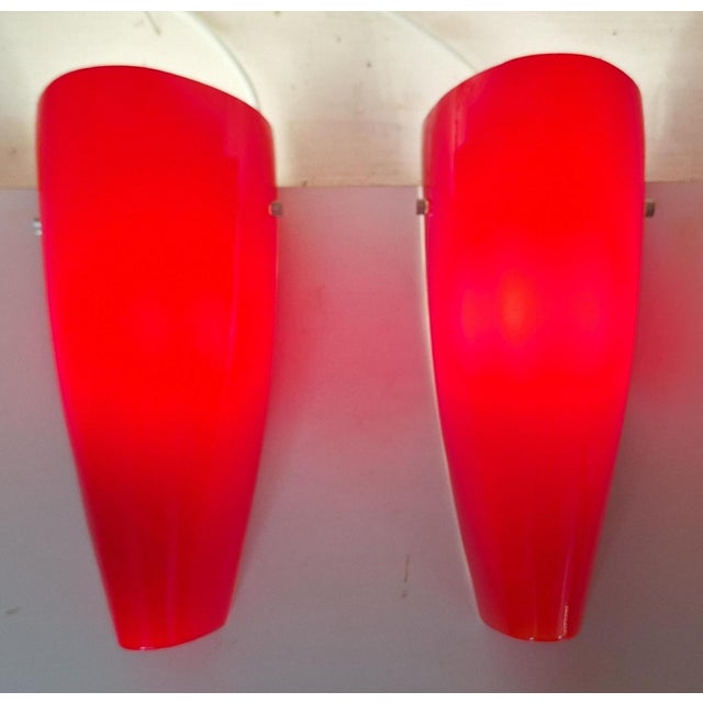 Vintage Wall Lamps in Red Glass from Trio Leuchten, 2010s, Set of 2 For Sale - Image 10 of 10