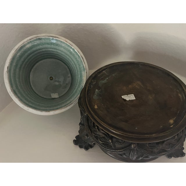 Japanese Vintage Wildwood Ribbed Ginger Jar With Base For Sale - Image 3 of 5