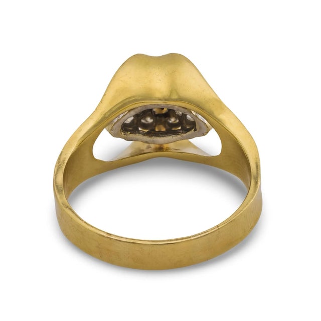 Metal Vintage Diamond 14k Yellow Gold Ring, Size 11.5 For Sale - Image 7 of 7