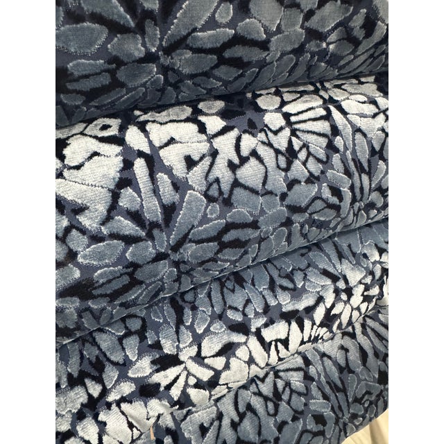 Boho Chic Set of 4 Custom Pillows - Beacon Hill Stella Velvet Fabric in Atlantic For Sale - Image 3 of 7