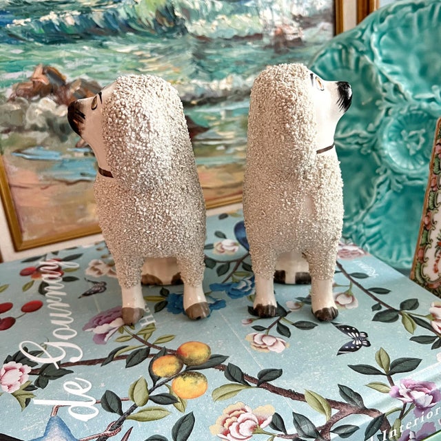 20th Century Staffordshire Confetti Dog Figurines - a Pair For Sale - Image 10 of 13