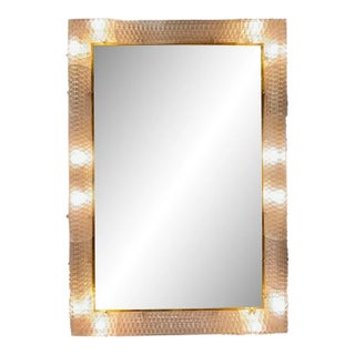 Murano Blush Glass Light-Up Mirrors For Sale