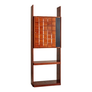 Tall Rosewood Veneer Cabinet with Key by SAM, France 1950s For Sale