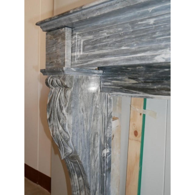 Stone Frame Fireplace in Gray Marble from Befos For Sale - Image 7 of 16