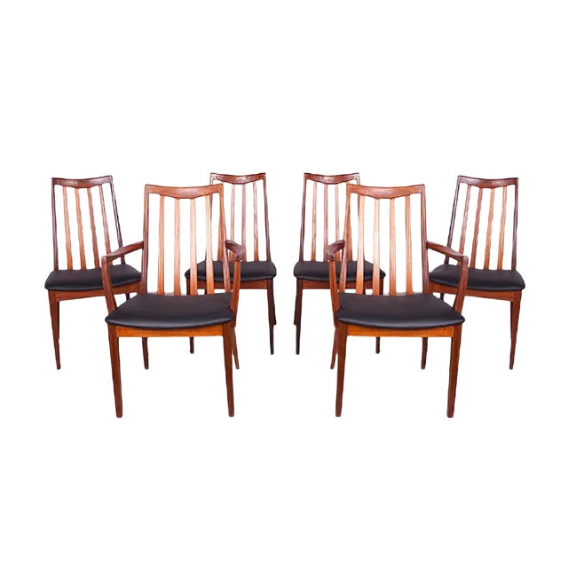 Teak and Leather Dining Chairs by Leslie Dandy for G-Plan, 1960s, Set of 6 For Sale