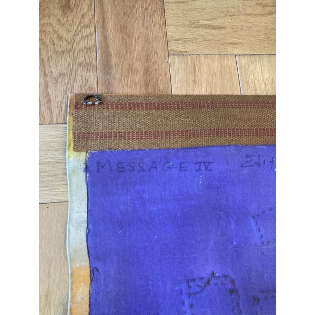 Silver 1970s Geometric Abstract Painting by Edith Teitlbaum For Sale - Image 8 of 9