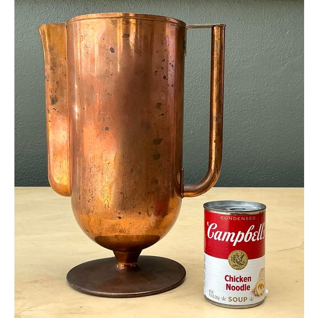Vintage Deco Copper Pitcher For Sale - Image 4 of 12