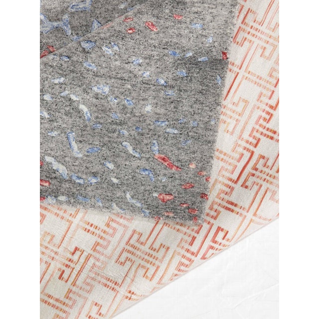 Modern Hand-Knotted Wool & Silk Rug 5'6" X 7'10" For Sale - Image 4 of 4