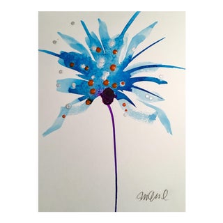 Original Watercolor Purple Stem Painting For Sale