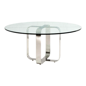 Gary Gutterman Stainless Steel and Glass Dining Table, Axius Designs, 1970