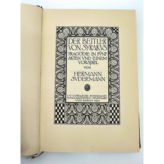 1911 Antique Sudermann Der Bettler Von Syrakus Book German For Sale - Image 9 of 10