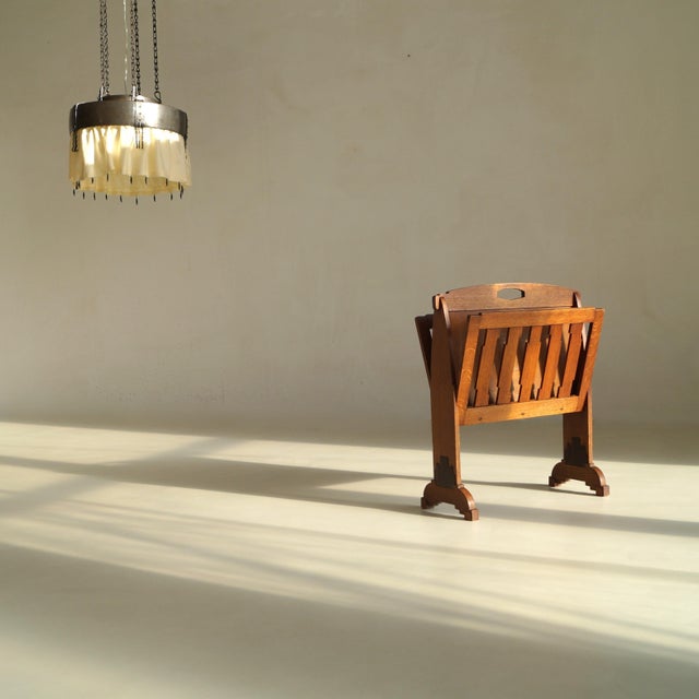 Modern Dutch Art Deco Amsterdam School Magazine Rack, 1920s For Sale - Image 3 of 16