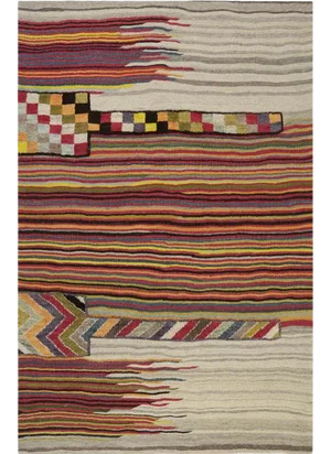 Handwoven Scandinavian Style Persian Kilim Area Rug - 4′4" × 5'6″