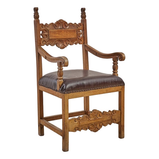 Wooden Armchair, Early 1900s For Sale