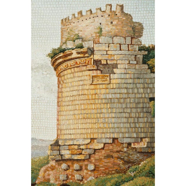 Round Micromosaic Depicting Mausoleum of Cecilia Metella on the Appian Way, Early 19th Century For Sale - Image 9 of 15