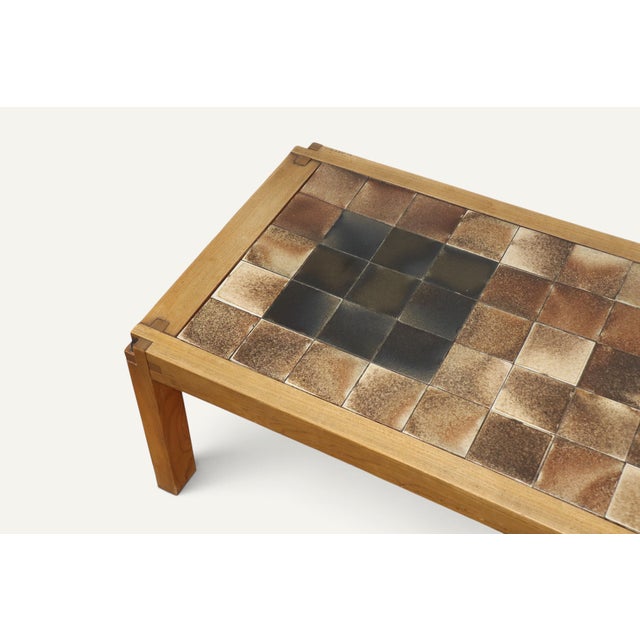 Coffee Table in Elm and Ceramic by Pierre Chapo, 1960 For Sale - Image 13 of 17