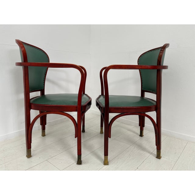 Vienna Secession Chairs and Armchairs by Gustav Siegel for Jacob & Josef Kohn, 1890s, Set of 6 For Sale - Image 6 of 18