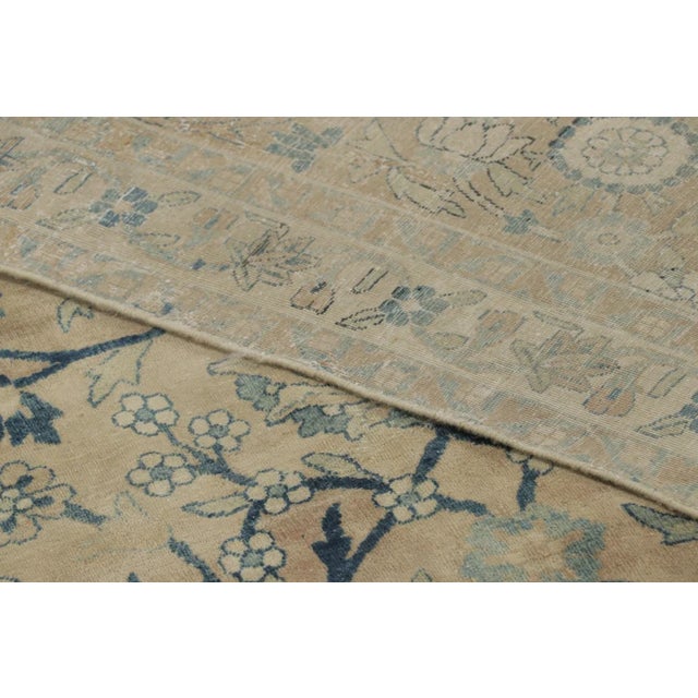 Textile Oversized Antique Persian Kerman Rug With Distressed Floral Design - Rug & Kilim For Sale - Image 7 of 7