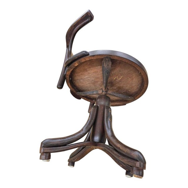 Art Nouveau Style Bentwood Swivel Desk Chair For Sale - Image 11 of 14