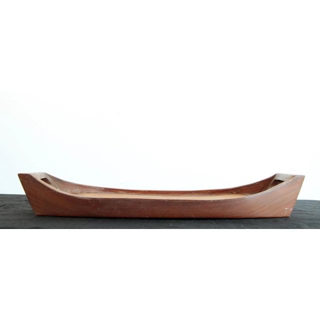 Beautiful vintage c.1970's solid carved teak serving tray! It has a great rustic modern appeal to it, very bold and heavy...