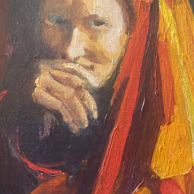 Archival c.1960/1973 Donna Sheehan Expressionist Female Portrait Painting (With Studio Ephemera) For Sale - Image 10 of 12