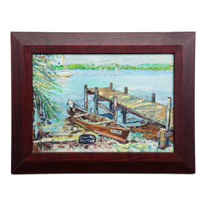 Oil Painting by Alexander Michael - Fraueninsel, Jetty, 1994