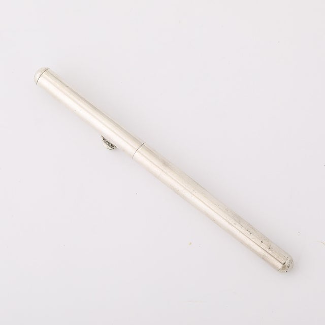 Late 20th Century Modernist Sterling Silver Ballpoint Pen W/ Sculptural Clip Signed Tiffany & Co. For Sale - Image 5 of 9