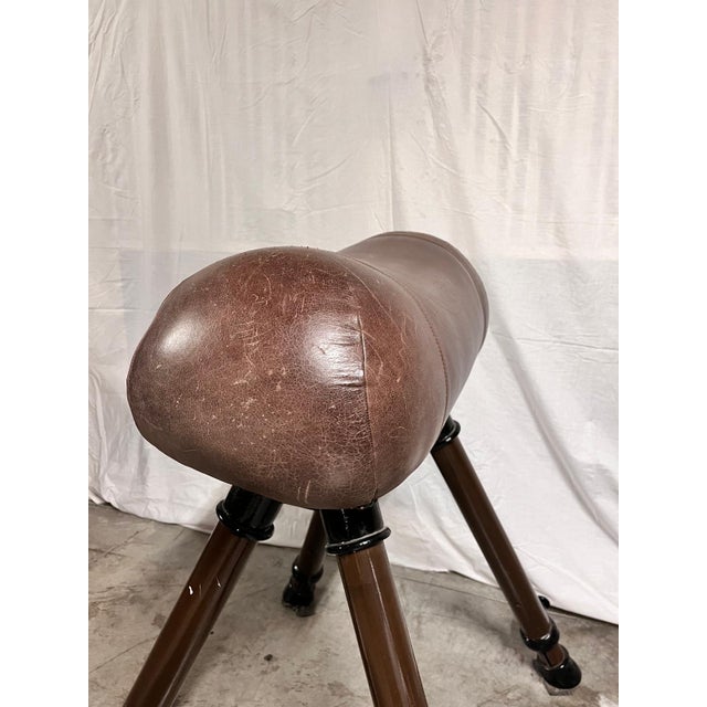 Antique Gymnastic Horse in Cow Leather, Italy, 1940s For Sale - Image 10 of 13