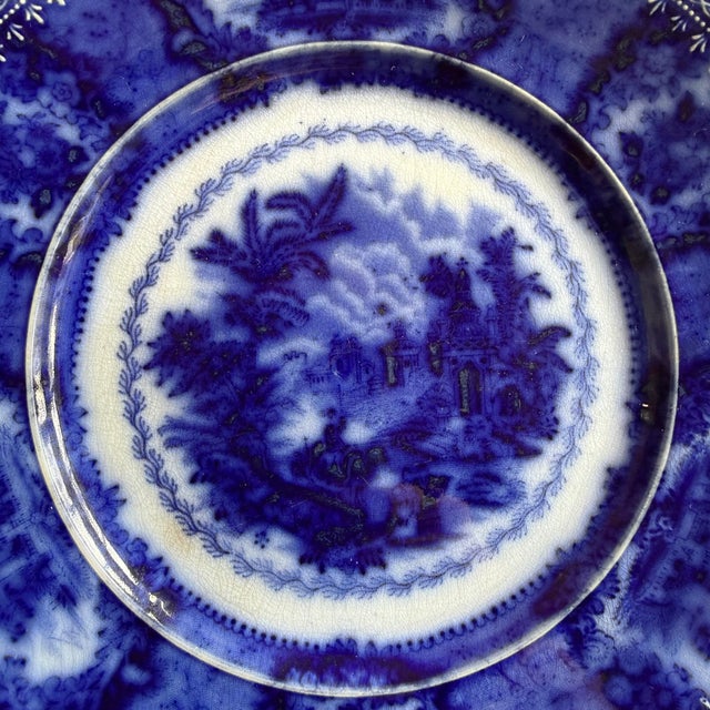 Victorian Antique English "Oriental" Transferware Plate by New Wharf Pottery For Sale - Image 3 of 17
