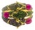 Bochic ‘Capri’ Vintage Sapphire, Ruby & Emerald Cuff In 18K Gold & Silver For Sale