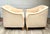 Apricot Pair of Vintage Curved Barrel Chairs in Pale Apricot Linen Blend For Sale - Image 8 of 16