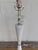Stylish Currey & Co Modern White Marble & Glass Lamps - Pair. Hourglass shaped body with glass discs. Showroom floor sample.