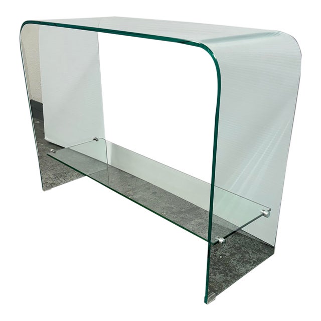 Orren Ellis Waterfall Glass Console Table For Sale