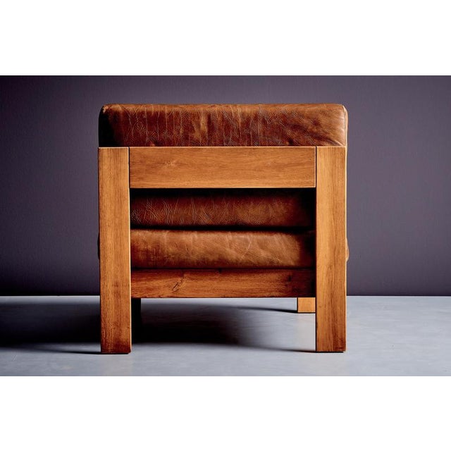 Modular Lounge Chairs in Oak and Leather, Germany, 1970s, Set of 3 For Sale - Image 9 of 10