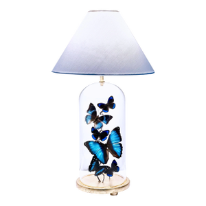 Blue Butterfly Cloche Lamp