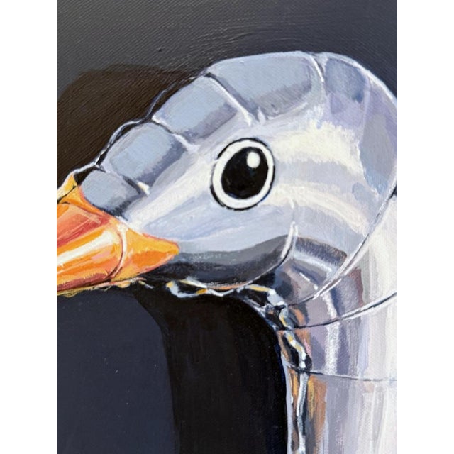 Early 21st Century Sofía Cristina Jiménez, Silver Inflatable Ostrich, Lady Truthi 2, 2024, Acrylic Painting For Sale - Image 5 of 11