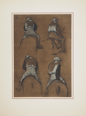 Edgar Degas, The Four Jockeys, Lithograph and Stencil