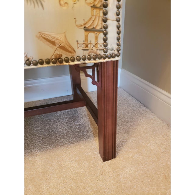 Custom Made Cox Manufacturing Asian-Inspired Settee For Sale In Savannah - Image 6 of 13