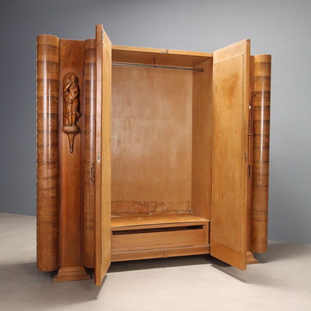 Art Deco Wardrobe with Mirrors For Sale - Image 3 of 12