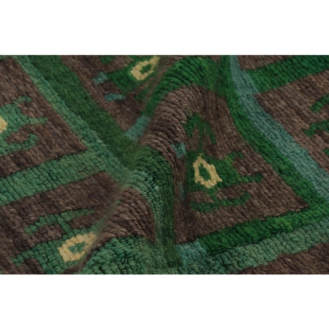 Textile Vintage Turkish Tulu Rug With Playful Teal Geometric Pattern - Rug & Kilim For Sale - Image 7 of 8