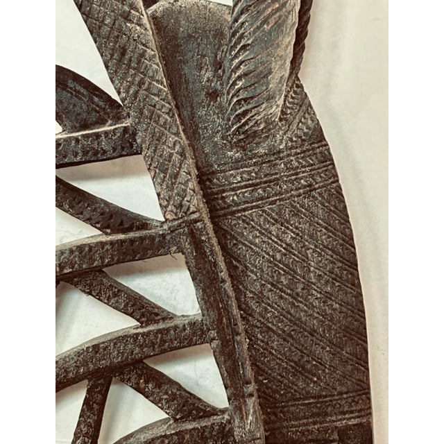 Tribal African Tribal Male Chi Wara Wood Bambara Headdress on Stand For Sale - Image 3 of 6