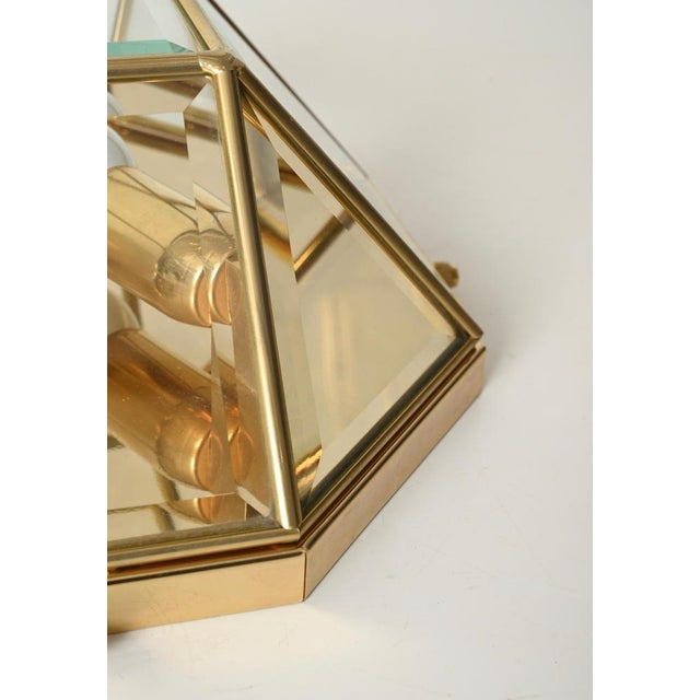 Brass and Beveled Glass Flush Mounts from Fontana Arte, Italy, 1970s For Sale - Image 17 of 18