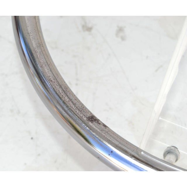 Hill Manufacturers Lucite & Chrome Swivel Bar Stools Mid-Century Modern - Set of 4 For Sale - Image 12 of 12