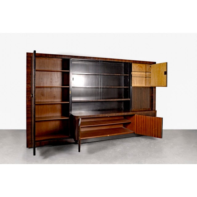 Wood Art Deco Cabinet in Makassar by Bruno Paul for Veb Hellerau, 1930s For Sale - Image 7 of 18