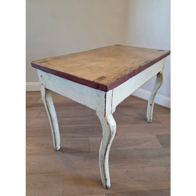 Rare Early Swedish Paint Decorated Pine Side Table From 17th Century For Sale In Dallas - Image 6 of 12