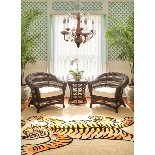 Vintage Wood Metal Ceramic White Rose Tole Italian White Ceramic Rose 5 Light Chandelier Fixture For Sale - Image 12 of 12