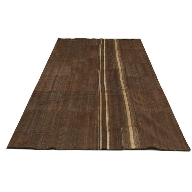 Vintage handwoven Modern kilim rug from Adana region of Turkey. Aprroximately 45-55 years old. Backed with good quality...