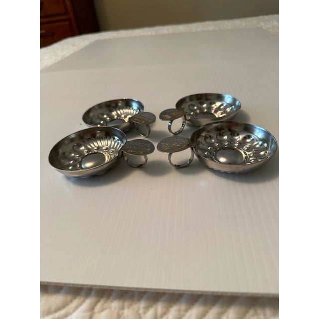 Vintage French Stainless Steel Wine Tasters- Set a 4 For Sale - Image 4 of 6
