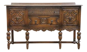 Bernhardt Furniture Solid Walnut Gothic Jacobean Style 60" Sideboard Buffet 225-105
